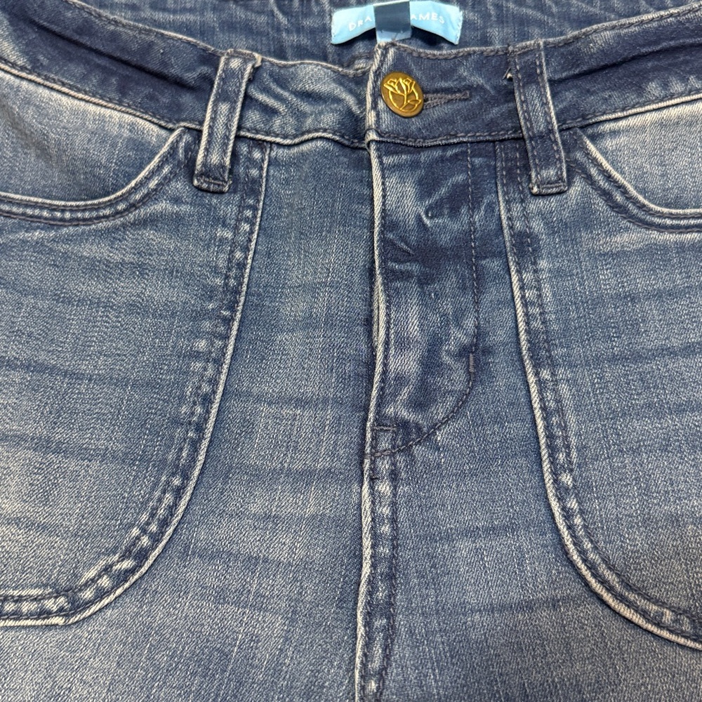 Draper James Patch Pocket Blue Flare Jeans - Picture 4 of 7